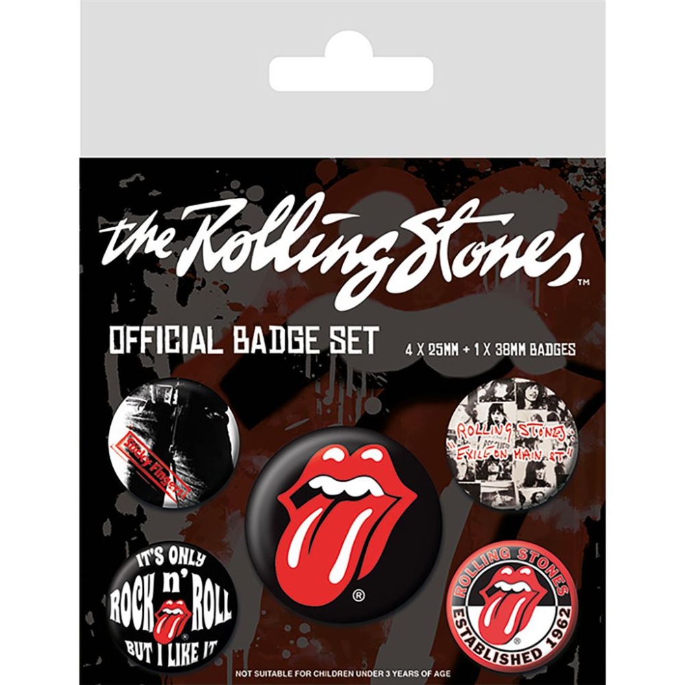 The Rolling Stones Official Badge Set