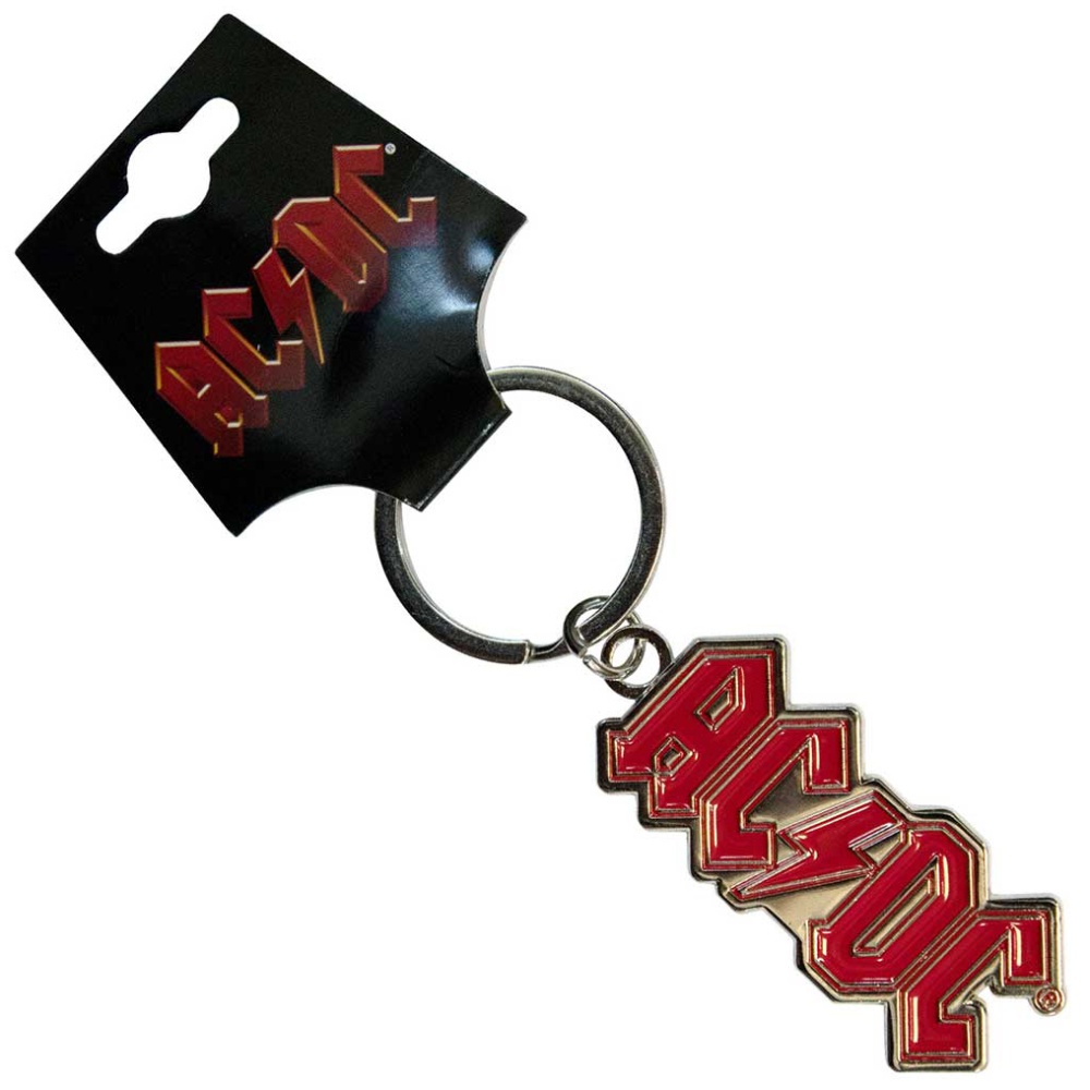 AC/DC Red Logo Metal Keyring