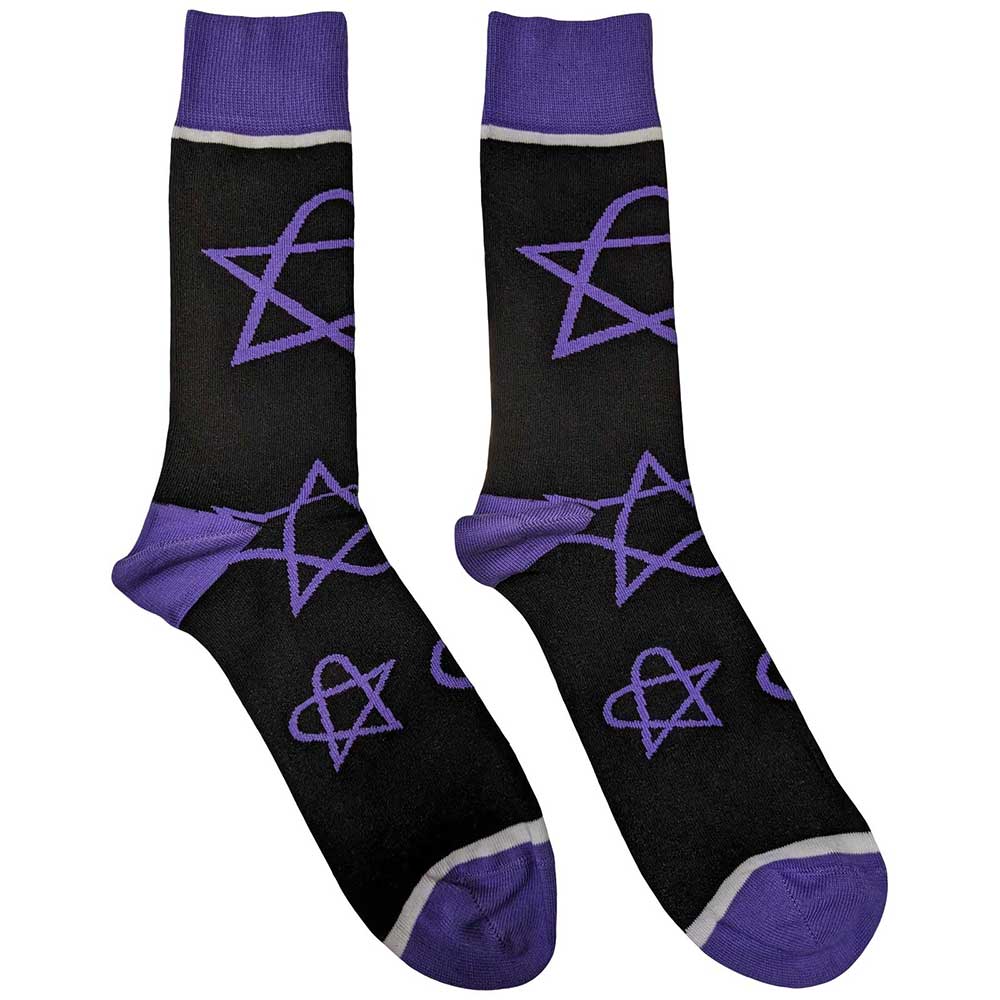 HIM Purple Heartagrams Socks (7-11)