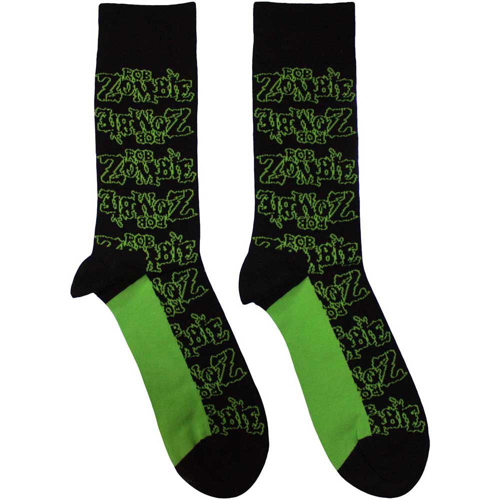 Rob Zombie Green Logo's Socks (7-11)